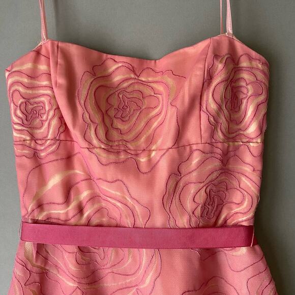 BCBGMaxAzria size 0 A- line belted midi formal dress - Picture 3 of 8